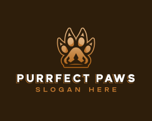 Lion Crown Paw logo design