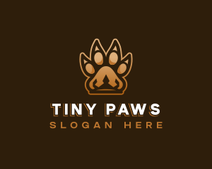 Lion Crown Paw logo design