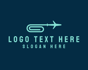 Paper Clip Airplane logo design