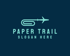 Paper Clip Airplane logo design