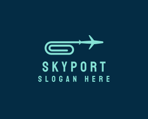 Airport - Paper Clip Airplane logo design