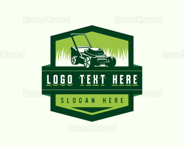 Grass Lawn Mower Logo