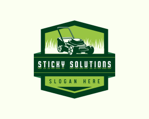 Grass Lawn Mower Logo