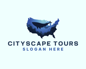 Sightseeing - America Ocean Whale logo design