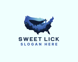 America Ocean Whale logo design