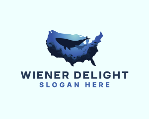 America Ocean Whale logo design