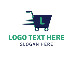 Grocery Cart Letter logo design