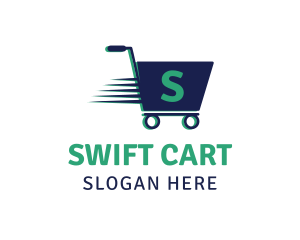 Grocery Cart Letter logo design