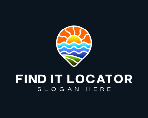 Location Pin Resort Vacation logo design