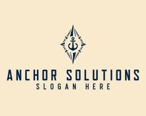 Travel Navigation Anchor logo design