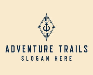 Travel Navigation Anchor logo design