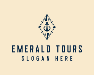 Travel Navigation Anchor logo design