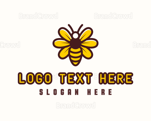 Bee Sunflower Insect Logo