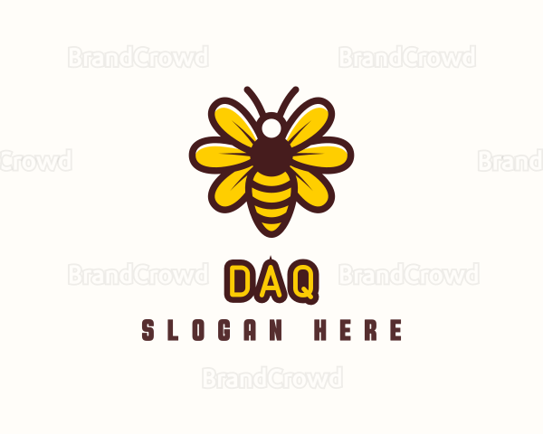 Bee Sunflower Insect Logo