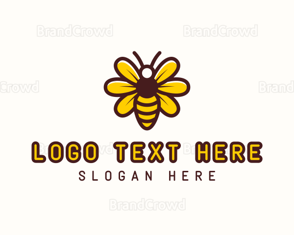 Bee Flower Insect Logo