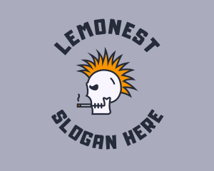 Skateboard - Smoke Mohawk Skull logo design