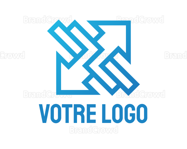 Geometric Blue Arrow Logo