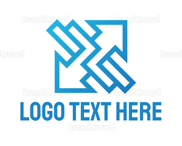 Geometric Blue Arrow Logo