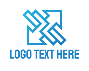 Orientation - Geometric Blue Arrow logo design