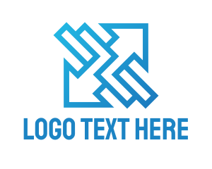 Geometric Blue Arrow Logo