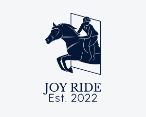 Ride - Horseback Riding Race logo design