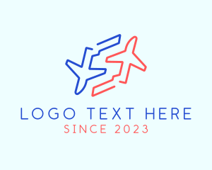 Flight - Twin Airplane Letter S logo design