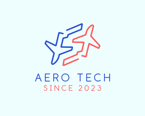 Aero - Twin Airplane Letter S logo design