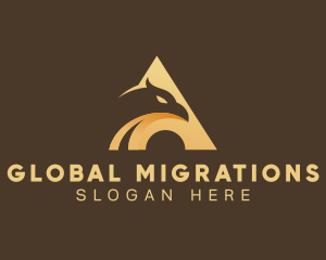 Immigration - Hawk Bird Animal Letter A logo design
