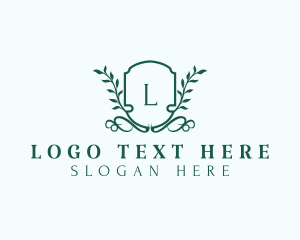 Boutique - Shield Royalty Wreath logo design