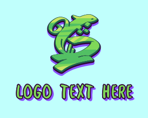 Mural Artist - Green Graffiti Art Number 6 logo design