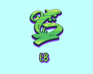 Dj - Green Graffiti Art Number 6 logo design
