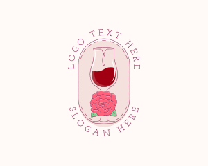 Bartender - Classy Wine Rose logo design
