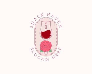 Classy Wine Rose logo design