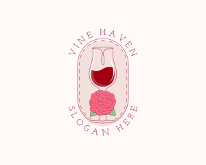 Classy Wine Rose logo design