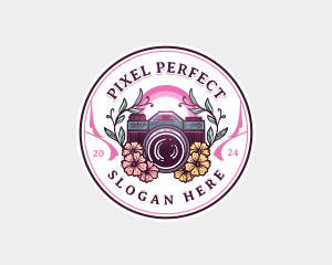 Flower Photography Camera logo design