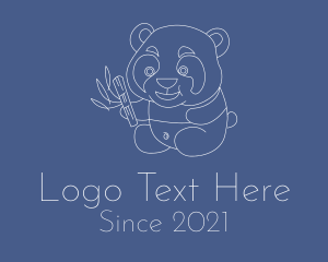 Bear - Cute Baby Panda Line logo design