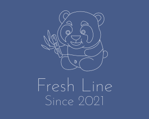 Cute Baby Panda Line logo design