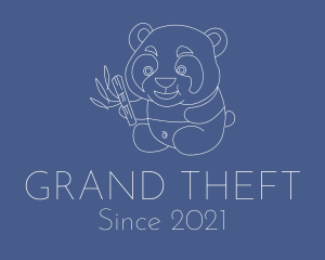 Bear - Cute Baby Panda Line logo design