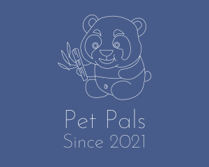 Cute Baby Panda Line logo design