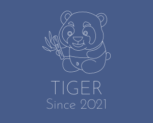 Red Panda - Cute Baby Panda Line logo design