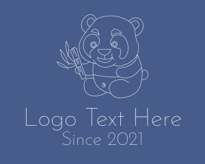 China - Cute Baby Panda Line logo design