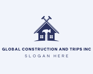 Construction Builder Hammer logo design