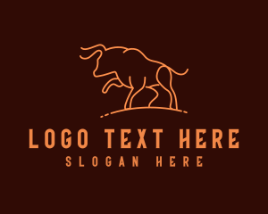 Bull - Taurus Bull Horn logo design