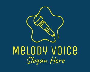 Singer - Star Karaoke Microphone logo design