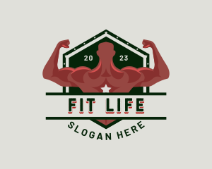 Muscular Man Fitness Gym logo design