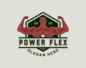 Muscular - Muscular Man Fitness Gym logo design