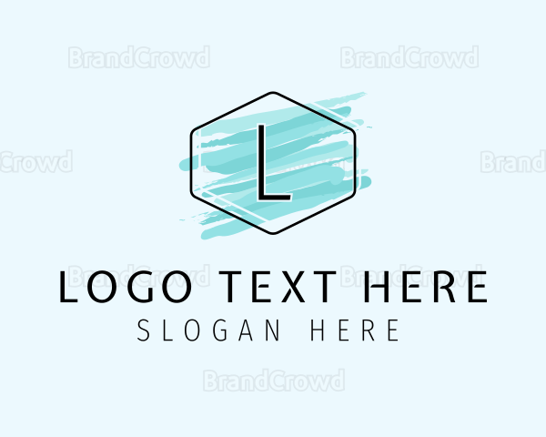Hexagon Watercolor Brush Logo