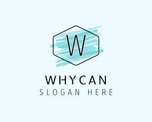 Woman - Hexagon Watercolor Brush logo design