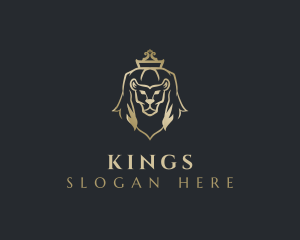 Crown Lion King logo design