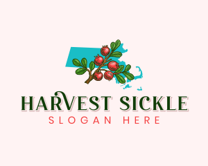 Massachusetts Cranberries Fruit logo design